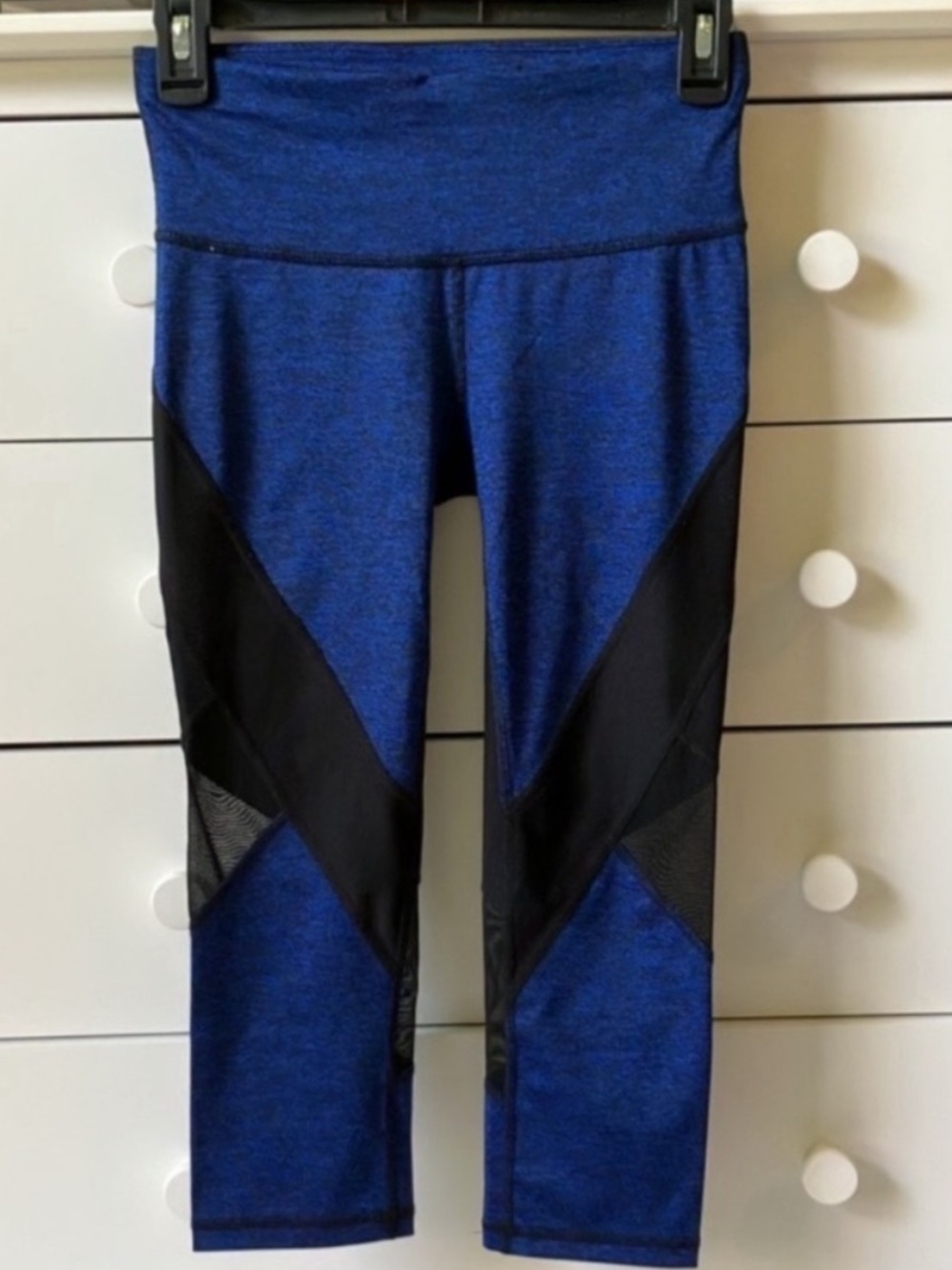 💙 XERSION PETITE XS BLUE COLOR BLOCK FITTED CROPPED LEGGINGS